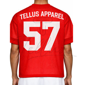 Camiseta de malla oversize unisex al por mayor, camiseta de algodón personalizada con logo para equipos, camiseta para hombre de corte holgado - Product Image 2