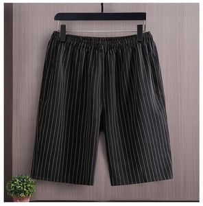 Haute qualité 90% Polyester 7% Spandex 3% rayonne grande taille Smart décontracté ceinture élastique rayé fermeture éclair poches Shorts pour hommes - Product Image 1
