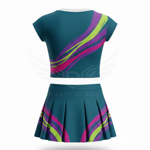 Uniforme de Porristas de Alta Calidad de Secado Rápido para Mujer, Uniforme de Porristas Ligero de Color Sólido - Product Image 2