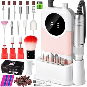 Machine à ongles professionnelle sans fil 45000 tr/min, rechargeable, batterie 1800 mAh, polisseuse de bureau, ensemble de manucure et pédicure électrique - Product Image 1