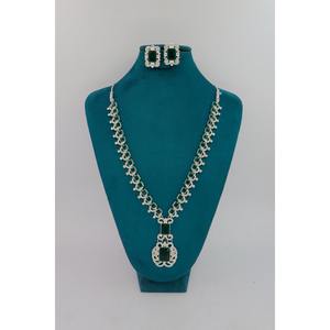 Collier de luxe plaqué or rose avec boucles d'oreilles, pierre en zircon, bijoux de mariée, collier de mode indien malaisien pour mariage - Product Image 4