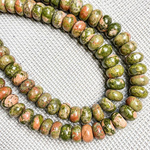 Perles de pierre naturelles en gros 4*6mm 5*8mm, perles rondelles en aventurine verte pour la fabrication de bijoux - Product Image 5