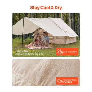 Tenda Gonfiabile per 3-5 Persone, Facile da Montare, per Campeggio, in Oxford 300D, 4 Stagioni, Glamping, con Pompa Manuale - Product Image 4