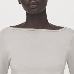 Tendance estivale : Robe femme 100 % coton, coupe décontractée et ajustée, col bateau pour un confort optimal, manches longues 2026 - Product Image 2