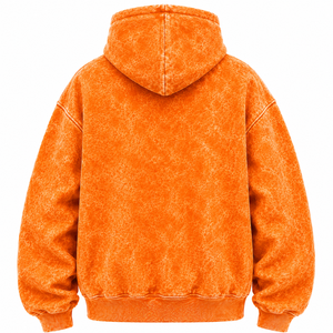 Sudadera con capucha premium con cremallera completa y efecto acid wash, estilo balaclava oversize, con logotipo personalizado, de tejido grueso, estilo streetwear - Product Image 4