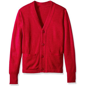 Winter Men's Nylon/Acrylic Anti-Wrinkle <b>Thick</b> <b>Long</b> Sleeves <b>Cardigans</b> V-Neck Letterman Sweaters Front Logo Casual Style Applique - Product Image 5