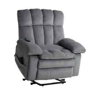 Poltrona Reclinabile Elettrica a Doppio Motore con Funzione di Sollevamento, Massaggio e Riscaldamento, Regolazione a Posizioni Infinite, Oversize per il Comfort degli Anziani - Product Image 1