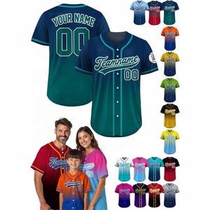 Maillot de baseball boutonné respirant pour homme Logo d'équipe sportive personnalisable en gros et maillot sublimé avec nom personnalisé - Product Image 1