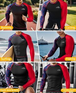 Wholesale Mens Custom Rashguard Long Sleeve Compression Swim Training Shirt Sublimation OEM Sportswear OEM Wholesale - Product Image 5