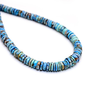 Cuentas Heishi lisas de turquesa AAA+ de 6mm-8mm, cuentas espaciadoras de piedras preciosas de turquesa lavanda natural Golden Hills Kazajstán para joyería - Product Image 1