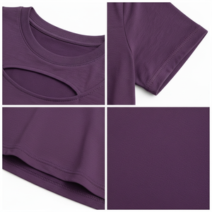 T-shirt décontracté pour femme 180 GSM en polycoton extensible à col rond, impression personnalisée OEM, vente en gros - Product Image 4