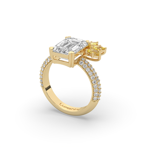Luxury 5.11 Carat <b>Emerald</b> Brilliant Lab Created Diamond <b>Ring</b> 925 <b>Silver</b> Gold Unique Design Lightweight Wedding Band IGI Certifie - Product Image 4