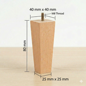 Premium Quality Finished Beech Wood <b>Sofa</b> <b>Legs</b> M8 Screw Tapered Furniture Feet <b>Replacement</b> Wooden <b>Legs</b> <b>For</b> Couch Armchairs - Product Image 2