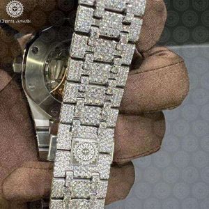 Montre de luxe pour homme, tonneau, diamant moissanite, bracelet en acier inoxydable, mouvement mécanique analogique, cadran 40 mm, étanche 10 bars - Product Image 4