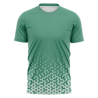 T-shirt pour homme à motif géométrique bleu, sublimation, manches courtes, séchage rapide, coupe sportive régulière, tricoté en polyester, tee-shirt athlétique
