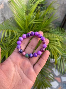Certified Sugilite <b>Bracelet</b>: Sugilite <b>Beads</b> <b>Bracelet</b> (9.5-10mm) - Product Image 6
