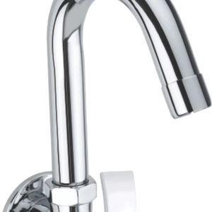 ก๊อกน้ำติดผนังแบบโครเมียมทองเหลืองทันสมัย เงางาม สำหรับอ่างล้างหน้าในห้องน้ำ ใช้กับเครื่องซักผ้าและห้องซักรีด - Product Image 1