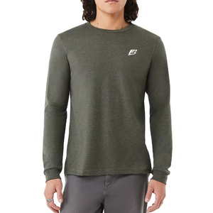 T-shirt blanc à manches longues pour homme, personnalisable, de haute qualité, en tissu tricoté, avec épaules tombantes, vente en gros - Product Image 1