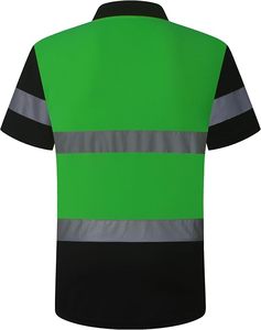 Chemise de travail unisexe haute visibilité orange, polyester, bandes réfléchissantes, poche poitrine solide, uniforme de sécurité RELICSTAR, coupe-vent - Product Image 2
