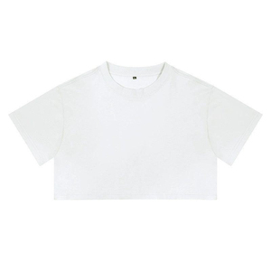 เสื้อยืดครอปท็อปผู้หญิง ผ้าฝ้าย 100% ทรงบ็อกซี่ เสื้อยืดครอปพิมพ์ลายสำหรับผู้หญิง - Product Image 3