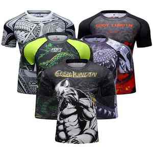 Compression Sports Tops Gym T Shirt in Stock Sport Homme Workout <b>Clothes</b> Custom Quick Dry Mens Compression Shirt - Product Image 1