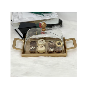 Plateau décoratif en aluminium plaqué or pour fruits, vaisselle de table, plateau de service pour restaurants et hôtels, plateau décoratif pour dîner - Product Image 4