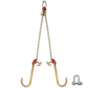 Catena di traino a brida Grado 80 con ganci TJ, 5/16 pollici x 2 piedi, resistenza al rottura 9260 libbre - Product Image 1