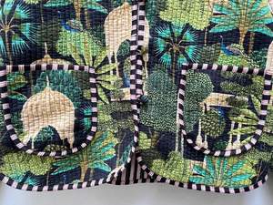 Chaqueta Bomber de Algodón Acolchada con Diseño Floral Kantha, Reversible, Ecológica, Transpirable, Corta para Invierno - Product Image 4