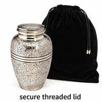 Urna Funeraria Decorativa Moderna de Aluminio de Alta Calidad, Urna para Cenizas, Florero de Mesa Mate Grabado a Mano, Personalizable