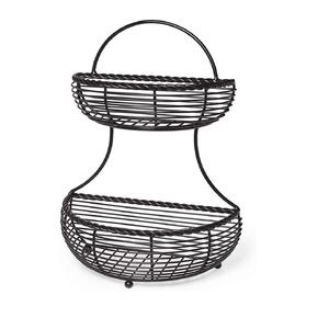 Panier sur pied, Panier à fruits en fer forgé, Panier à ustensiles de cuisine, Panier de comptoir, Panier de style campagnard, Panier de rangement - Product Image 1