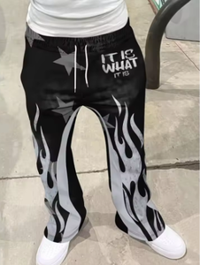 New Lightweight Mid 3D Cartoon Print Breathable Polyester/Cotton European American Style Casual Sports <b>Pants</b> Drawstring Men - Product Image 2