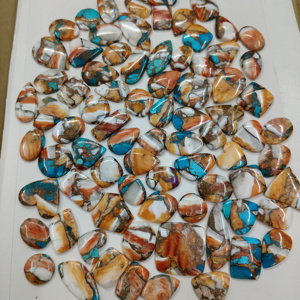 พลอยทองแดงธรรมชาติพลอยสีเทอร์ควอยส์หอยนางรมธรรมชาติทำด้วยมือ - Product Image 1