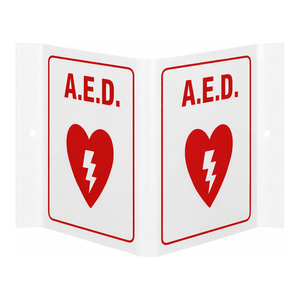 Panneau de signalisation Brady V AED - Panneau de sécurité pliable pour intérieur/extérieur à haute visibilité avec impression UV - Product Image 3