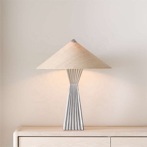 Linea Fluted Design Metal Table <b>Lamp</b> Premium Scandinavian Style Bedside Accent Lighting - Product Image 3