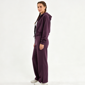 Ensemble de survêtement zippé pour femme, coupe classique, deux pièces, vente en gros, directement de l'usine - Product Image 5
