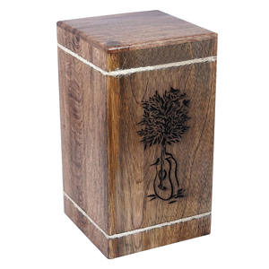 กล่องไม้มะม่วงสำหรับมนุษย์และสัตว์เลี้ยงมีขี้เถ้า columbarium สำหรับมนุษย์กล่องไม้แกะสลักขนาดใหญ่เป็นมิตรกับสิ่งแวดล้อม - Product Image 1