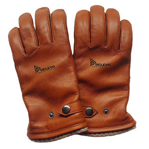Gants en cuir pour homme en peau de cerf importée des États-Unis, doublure en fourrure, confortables, chauds, avec bouton de fermeture, pour l'extérieur, le quotidien, les voyages d'affaires - Product Image 1