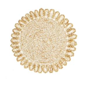 Indoor Outdoor Seagrass Place <b>Mats</b> <b>Round</b> Woven Wicker <b>Table</b> <b>Mats</b> Natural Straw Chargers for Patio and Kitchen - Product Image 1