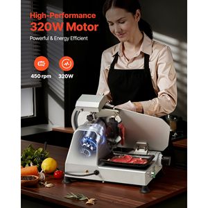 Affettatrice Elettrica Commerciale da 10 Pollici, 320W, Lama in Acciaio SUS420, Spessore Regolabile 0-0,4 Pollici, Affettatrice per Carne - Product Image 2