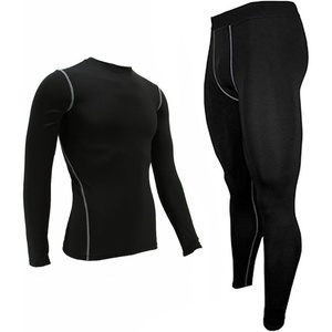 Ensemble de vêtements de sport pour hommes, t-shirt de compression et leggings, fabricant de vêtements de sport OEM - Product Image 3