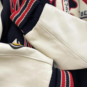 New Arrival <b>Wool</b> Letterman Jacket for Men Men Varsity Jacket Set Custom Embroidery Patchwork <b>Red</b> &amp; White Pakistan - Product Image 3