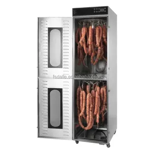 Máquina desidratadora de alimentos em conserva para salsichas e salsichas, máquina comercial giratória de grande capacidade para carne, zona dupla