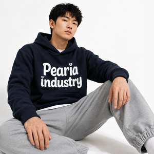 Mens <b>Navy</b> Hooded <b>Sweatshirt</b> Letter Print Pullover Hoodie with Pocket Casual Streetwear 100% Cotton Loose Fit Winter Knitted - Product Image 6