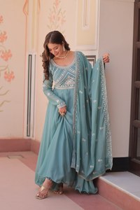 Meilleures ventes : Costume Anarkali indien pakistanais modeste, long Salwar Kameez en crêpe de soie, tenue traditionnelle pour fêtes et mariages, costume pour femme - Product Image 5