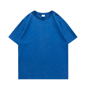 ชุดเสื้อยืดและกางเกงขาสั้นผ้าฝ้าย 100% ล้างสีแบบแอซิดวอช สำหรับผู้ชาย พิมพ์ลายด้วยเทคนิคพัฟฮีท DTG ขนาดต่างกัน สีตัดกัน กางเกงทรงแอคทีฟ - Product Image 6