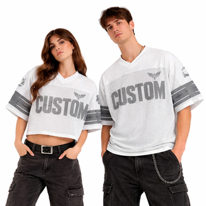 Camiseta Deportiva Personalizada de Malla y Jersey Oversize, Unisex, Estilo Urbano, Transpirable, de Algodón, para Hombre y Mujer, Top de Moda de Verano - Product Image 1