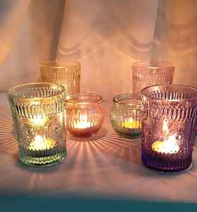 Nuevo diseño de portavelas elegante de vidrio redondo con nervaduras, disponible a precio de fábrica de un fabricante indio. - Product Image 5