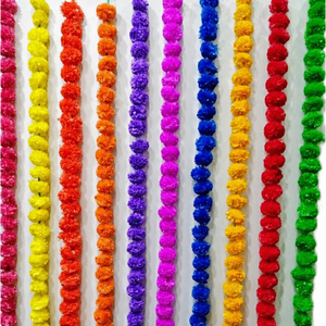 45'' Marigold Garland Bell <b>Artificial</b> <b>Flowers</b> for Wedding Party Diwali Mexican Day of Dead Decorations Indian Mantle Decoration - Product Image 1