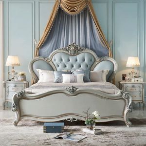 Juego de Dormitorio Princesa Blanco Clásico de Lujo en Oferta, Cama Tapizada, Muebles Elegantes para Hotel, Diseño de Alta Calidad - Product Image 2
