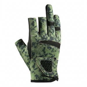 Guantes de Pesca Transpirables y Ligeros de Medio Dedo, Color Verde Camuflaje, Sintéticos, Unisex, con Cierre de Velcro, para Todas las Estaciones - Product Image 5